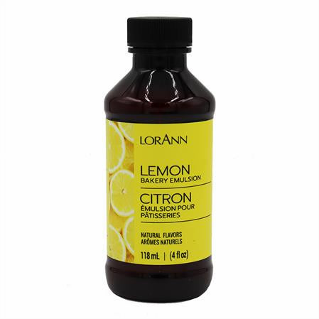 LorAnn Oils Lemon (Natural), Bakery Emulsion - 4 OZ #0758-0806B - Papagino Foods Inc.