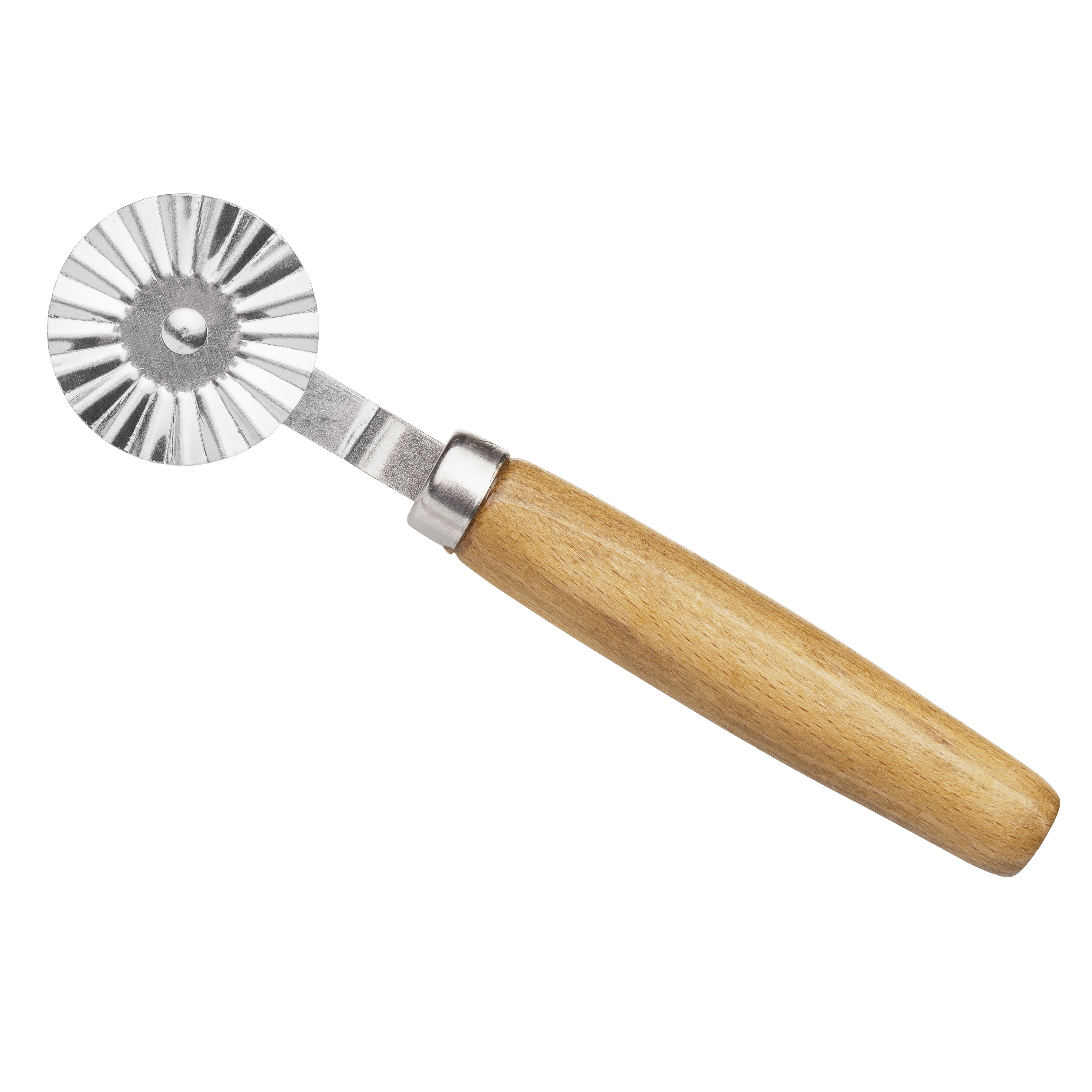 Ateco Pastry Cutter with Fluted Wheel (Wood Handle) #1397 - Papagino Foods Inc.