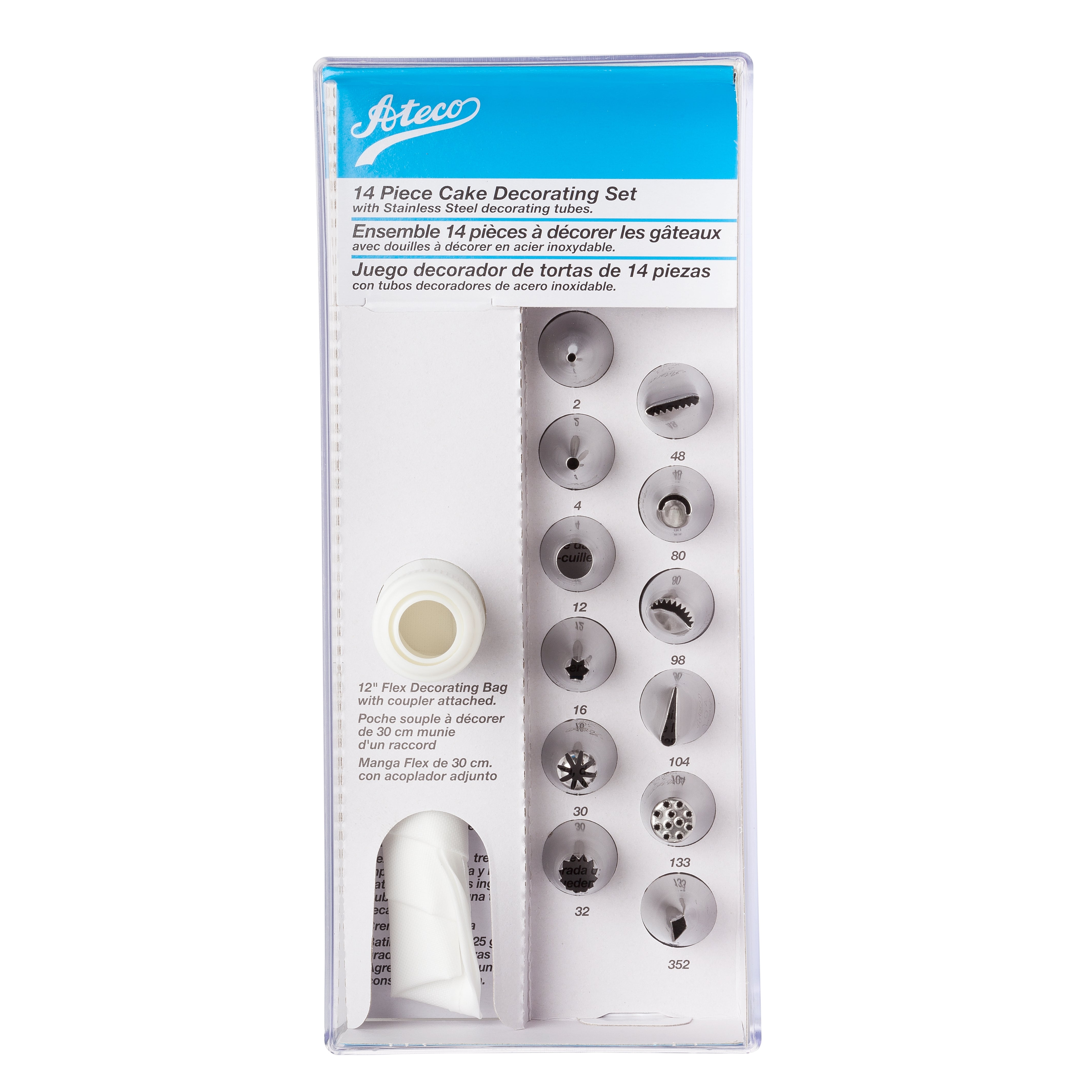 Ateco Cake Decorating Set, 14 Pieces - Papagino Foods Inc.