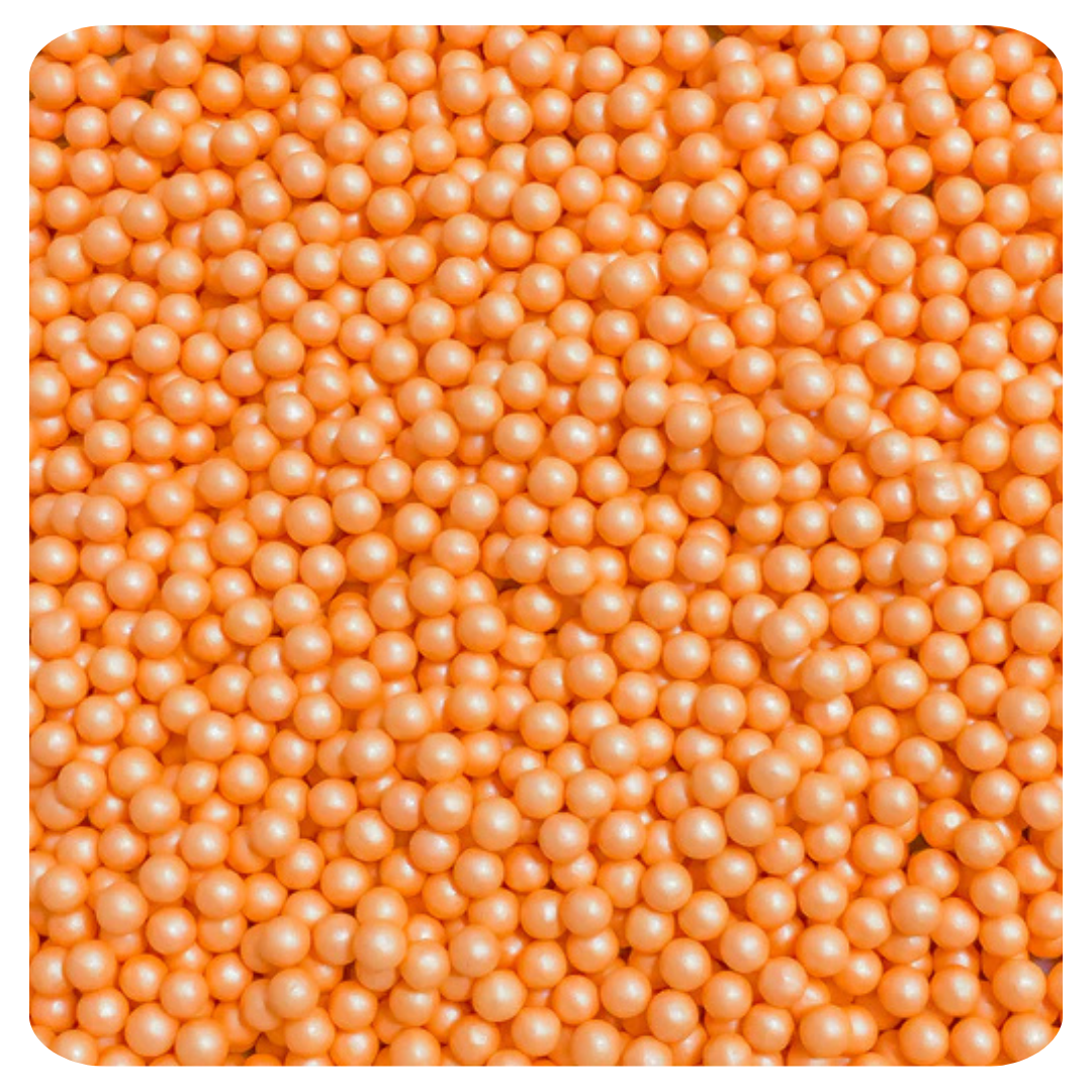 4MM Light Orange Sugar Pearl 100g (3.5 oz) Sprinkles d'Art - Papagino Foods Inc.