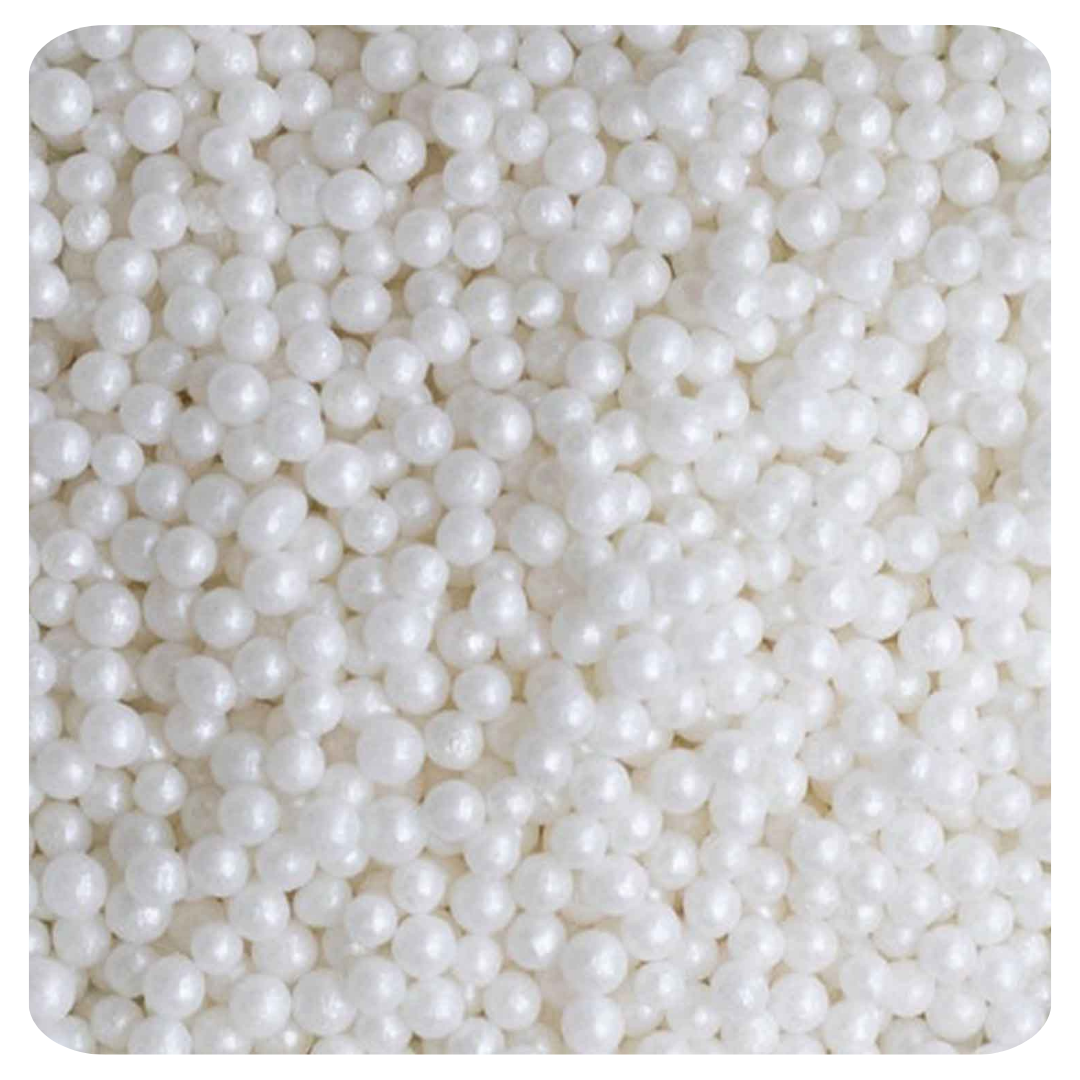 7MM White Sugar Pearl 100g (3.5 oz) Sprinkles d'Art - Papagino Foods Inc.