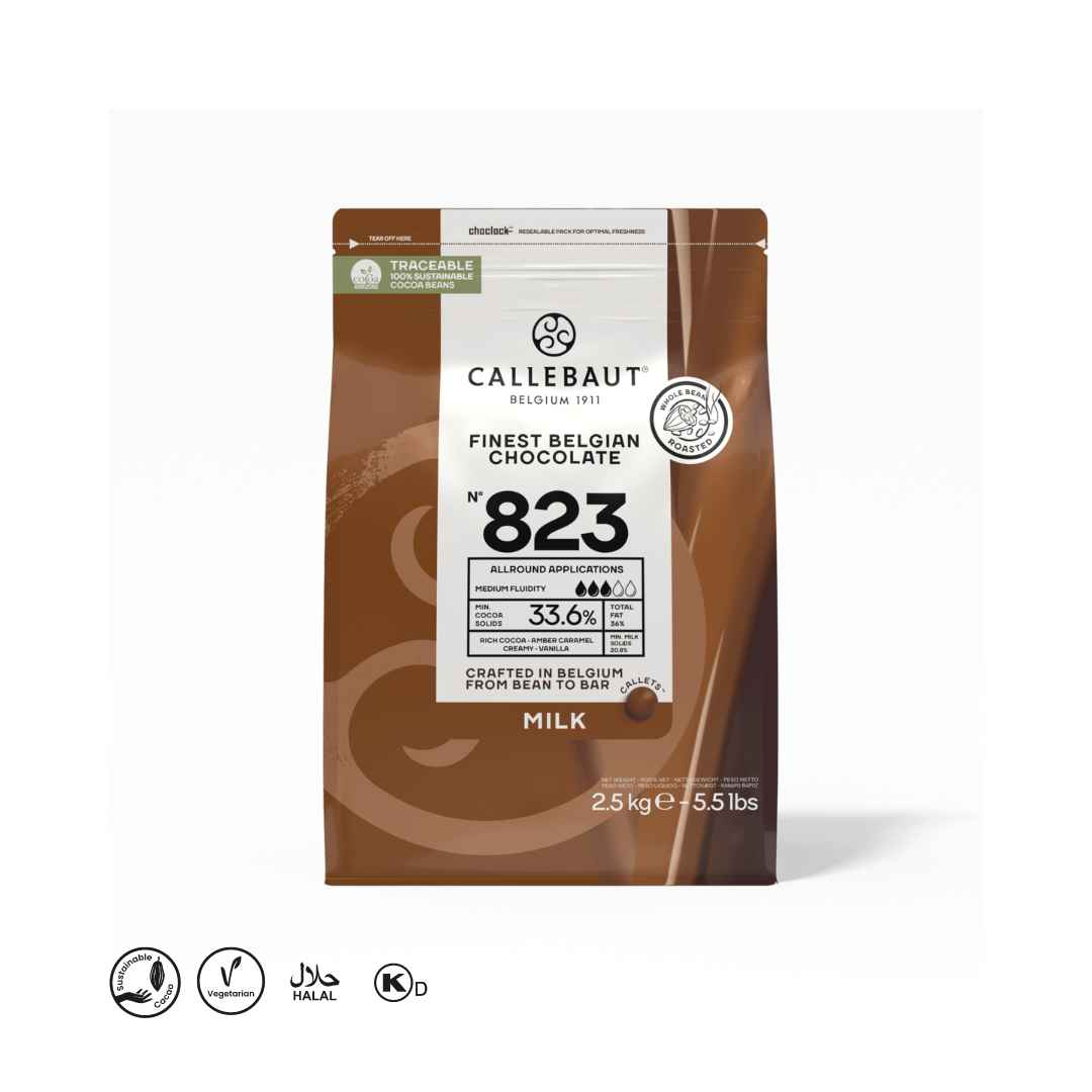 Callebaut Finest Belgian Milk Chocolate 823 2.5 kg  **BBD Jan 2026** **Pickup Only OR Shipping At Your Own Risk**