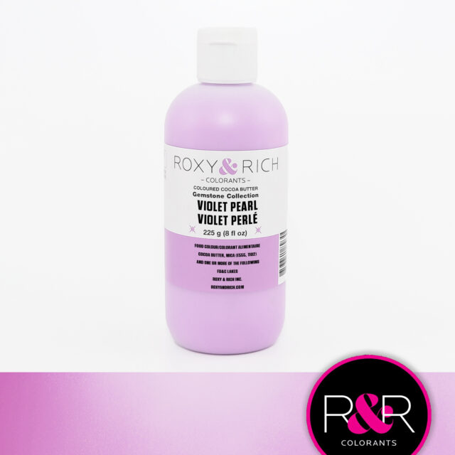 Roxy & Rich Pearl Gemstone Cocoa Butter Violet Pearl (#BP8-005) - 8 OZ - Papagino Foods Inc.