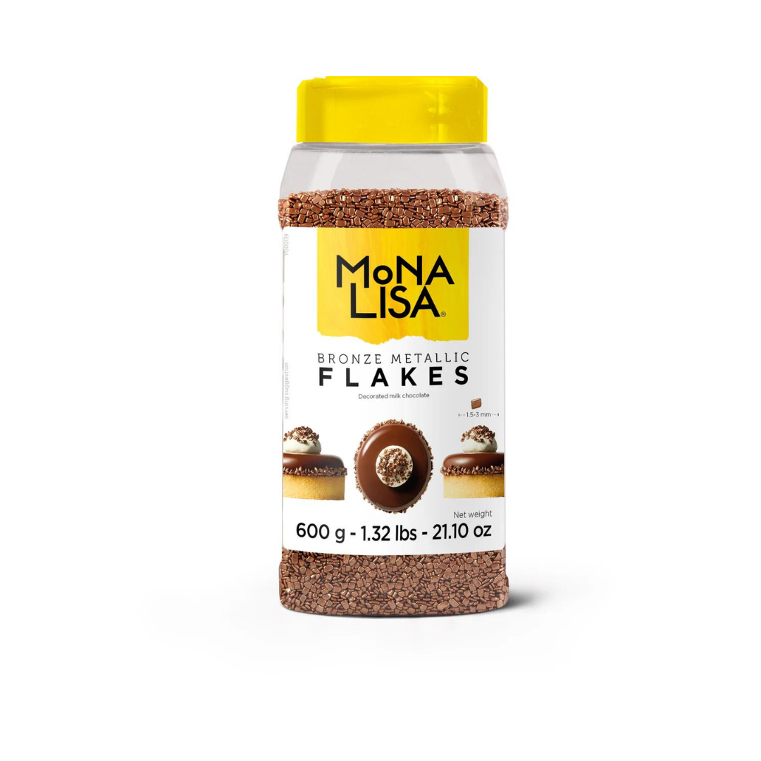 Mona Lisa - Bronze Metallic Flakes - Milk Chocolate - 600 g - Papagino Foods Inc.