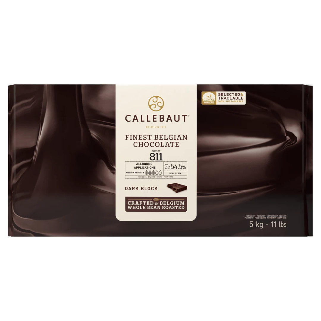 Callebaut Finest Belgian Dark Chocolate 811 5 kg x 5 Block (PICKUP ONLY) - Papagino Foods Inc.