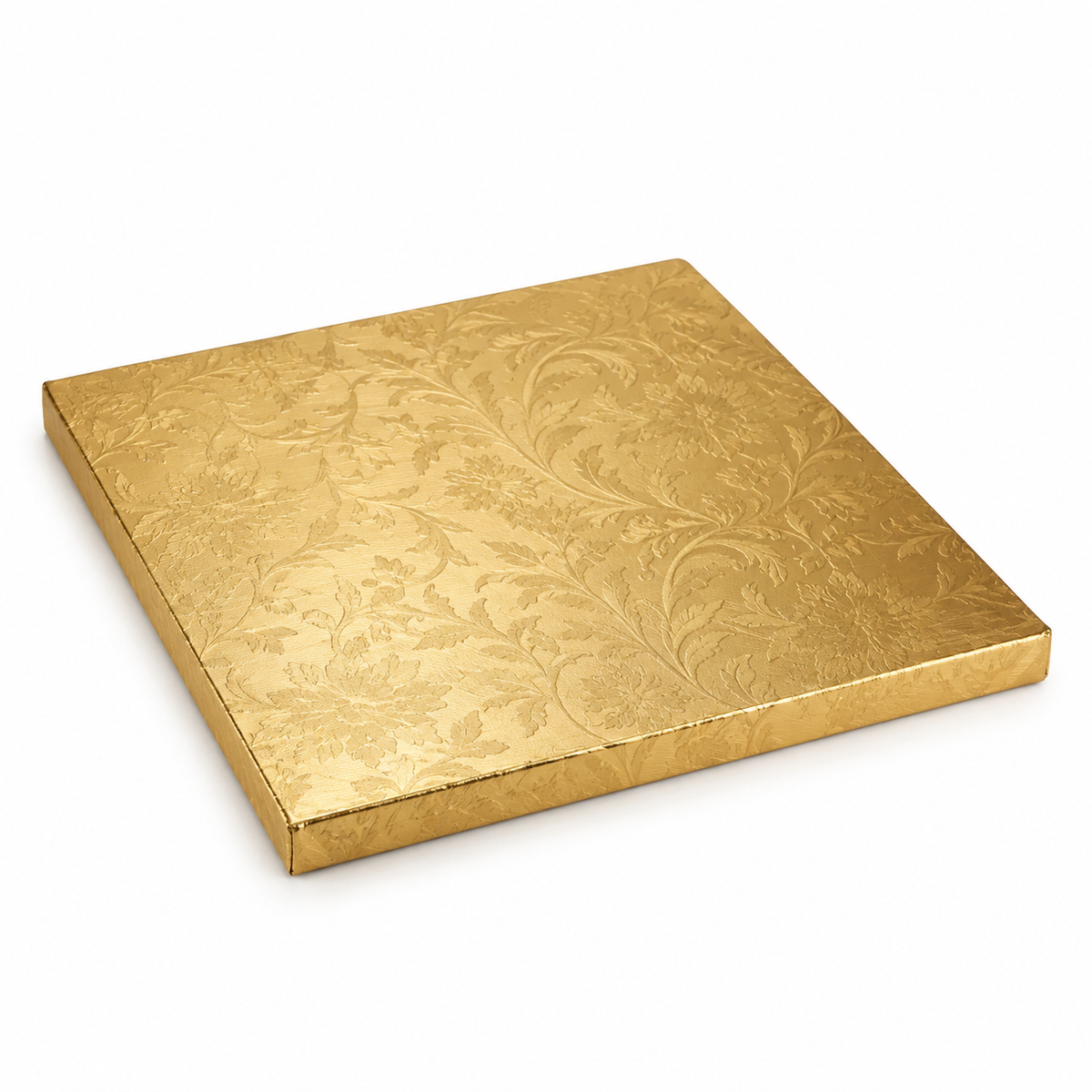 10" Square Gold Cake Drums Embossed / Board 1/2"
