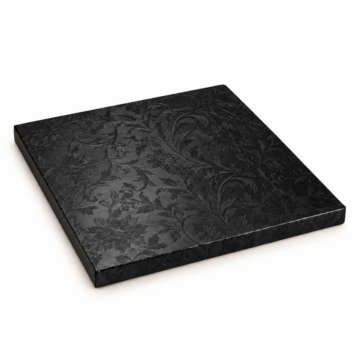 10" Square Black Cake Drums Embossed / Board 1/2"