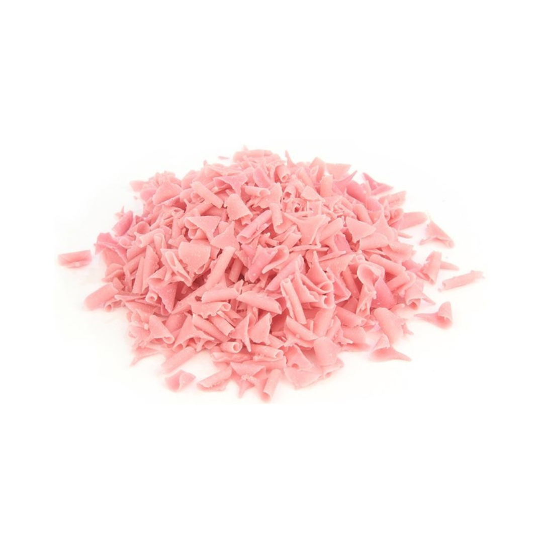 Chocoa Belgian Strawberry Chocolate Curls - 4 kg (Pickup Only OR Shipping At Your Own Risk) - Papagino Foods Inc.
