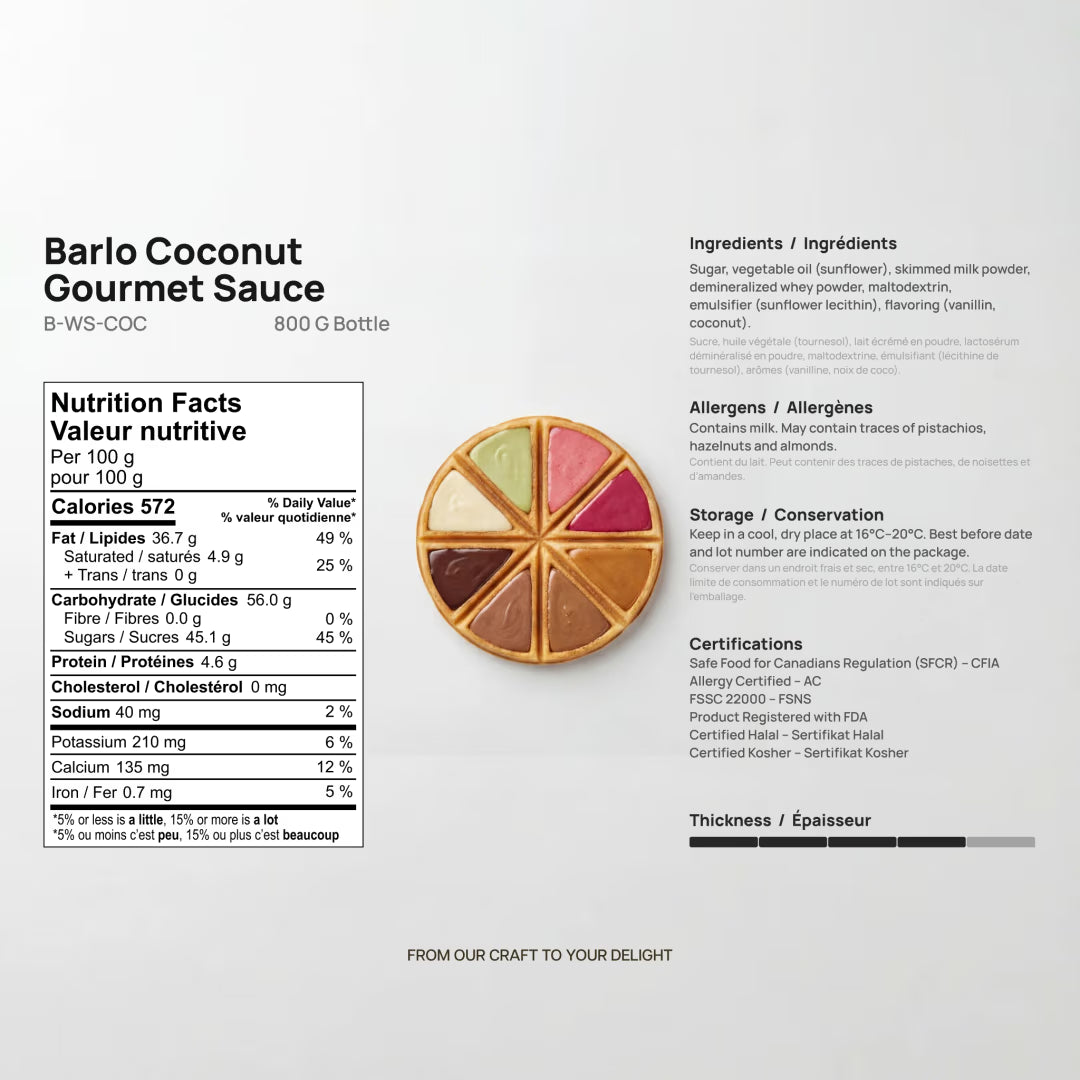 Barlo Coconut Gourmet Sauce 800gm
