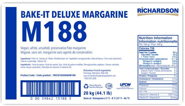 Bake-It Deluxe Margarine M188 20 kg (Pickup Only) - Papagino Foods Inc.