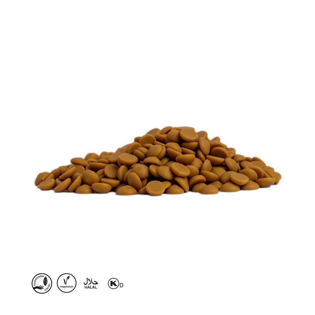 Callebaut Gold Chocolate Min.30% Cocoa Butter 500 grams (repacked) - Papagino Foods Inc.