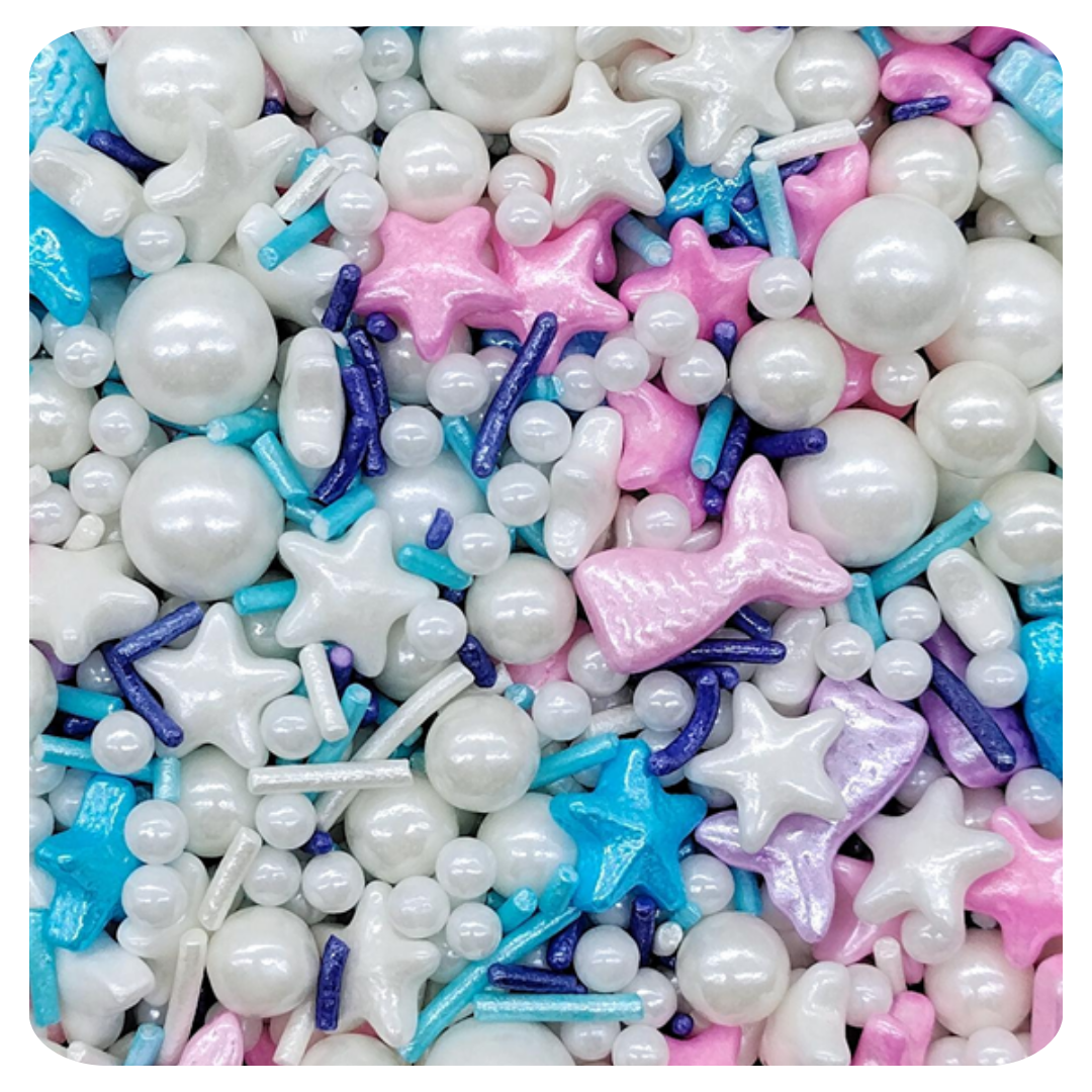 Mermaid Cluster 100g (3.5 oz) Sprinkles d'Art - Papagino Foods Inc.