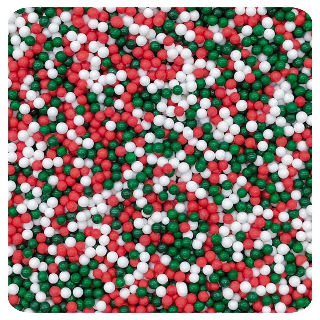 Christmas Non Pareil 100g (3.5 oz) Sprinkles d'Art - Papagino Foods Inc.