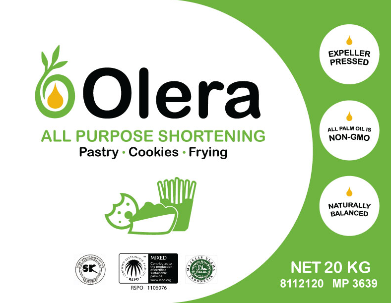 Olera Palm Shortening All Purpose 20 kg (Pickup Only) - Papagino Foods Inc.