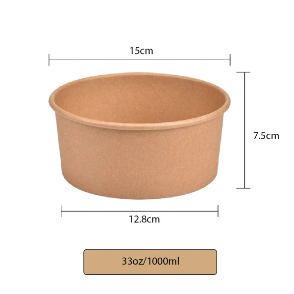 Ecogate 33oz Kraft Paper Takeout Bowls