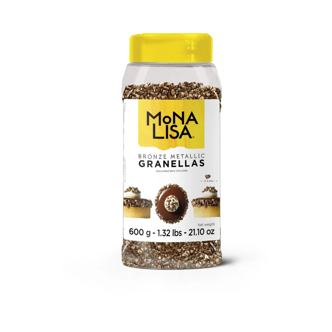 Mona Lisa - Bronze Metallic Granellas - Dark Chocolate - 600 g - Papagino Foods Inc.