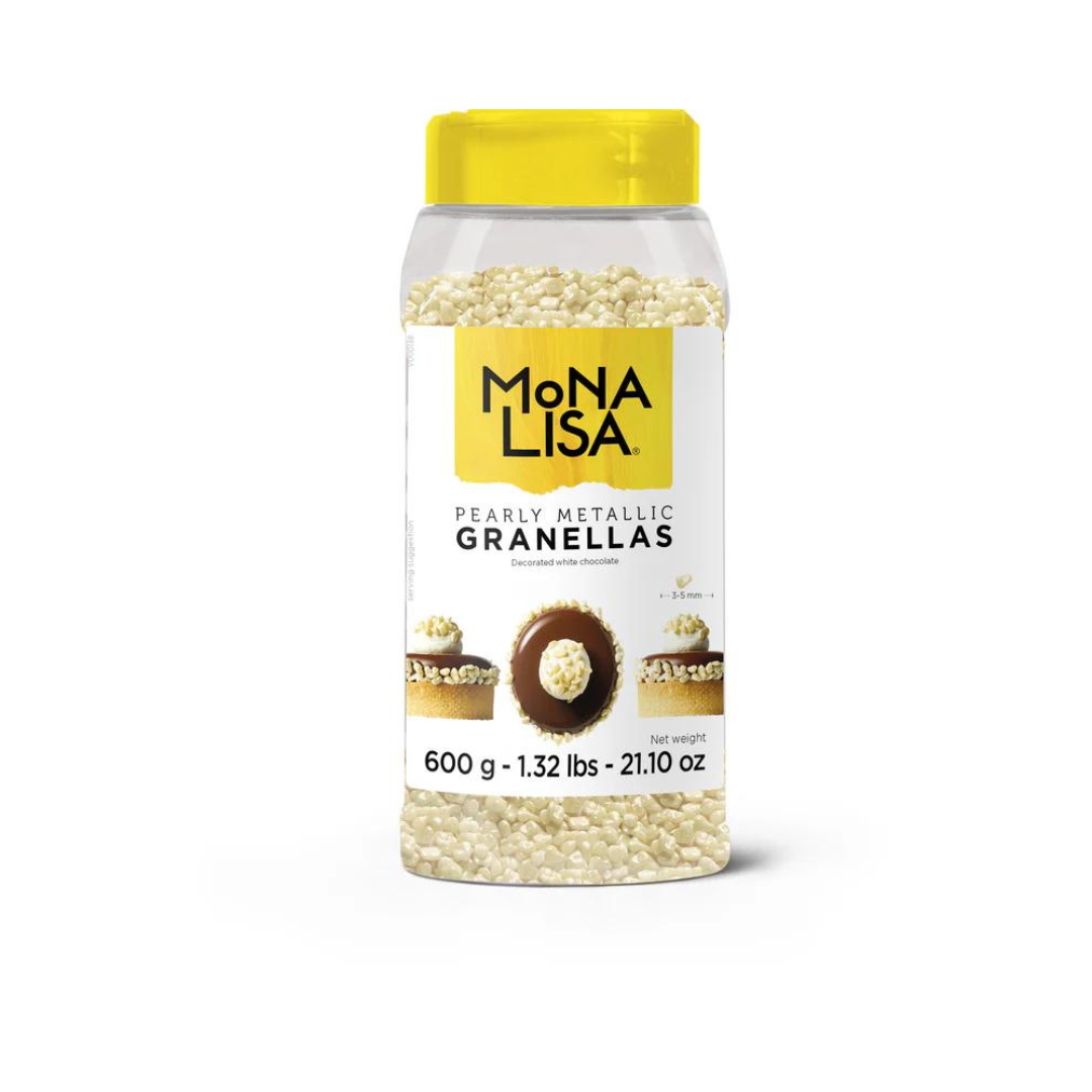 Mona Lisa - Pearly Metallic Granellas - White Chocolate - 600 g - Papagino Foods Inc.
