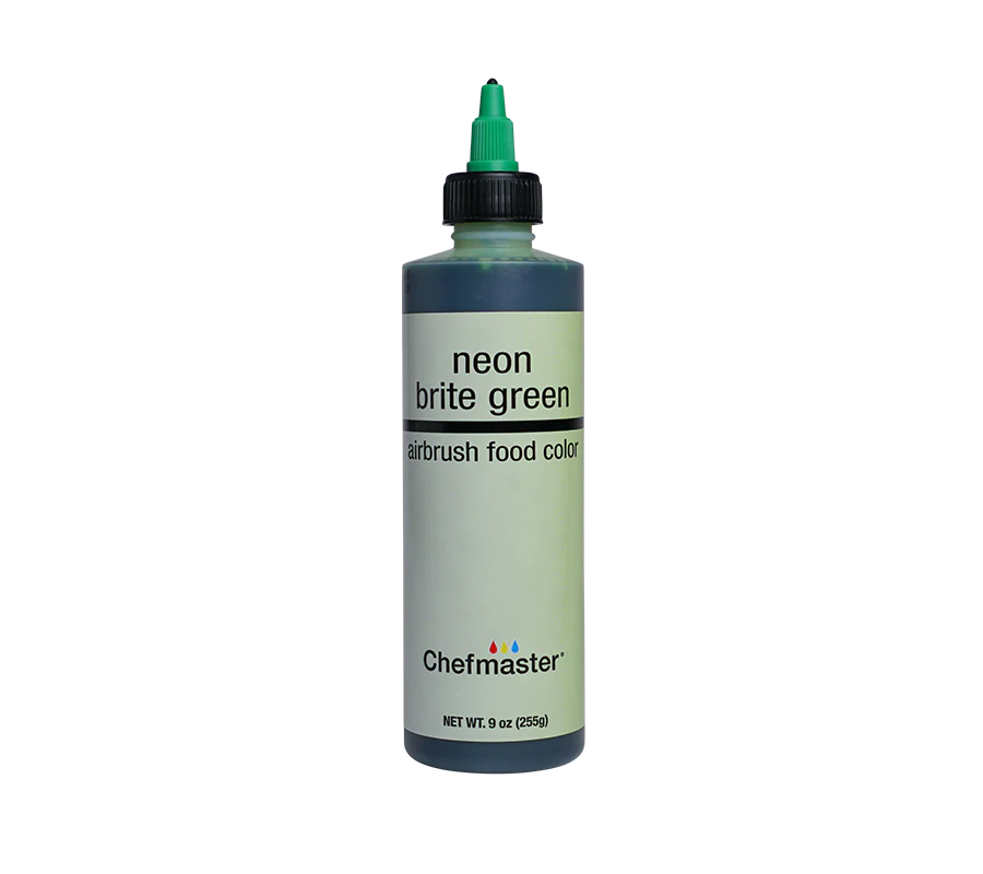 Chefmaster Neon Brite Green Airbrush Food Coloring (# 3382) 9.0 OZ