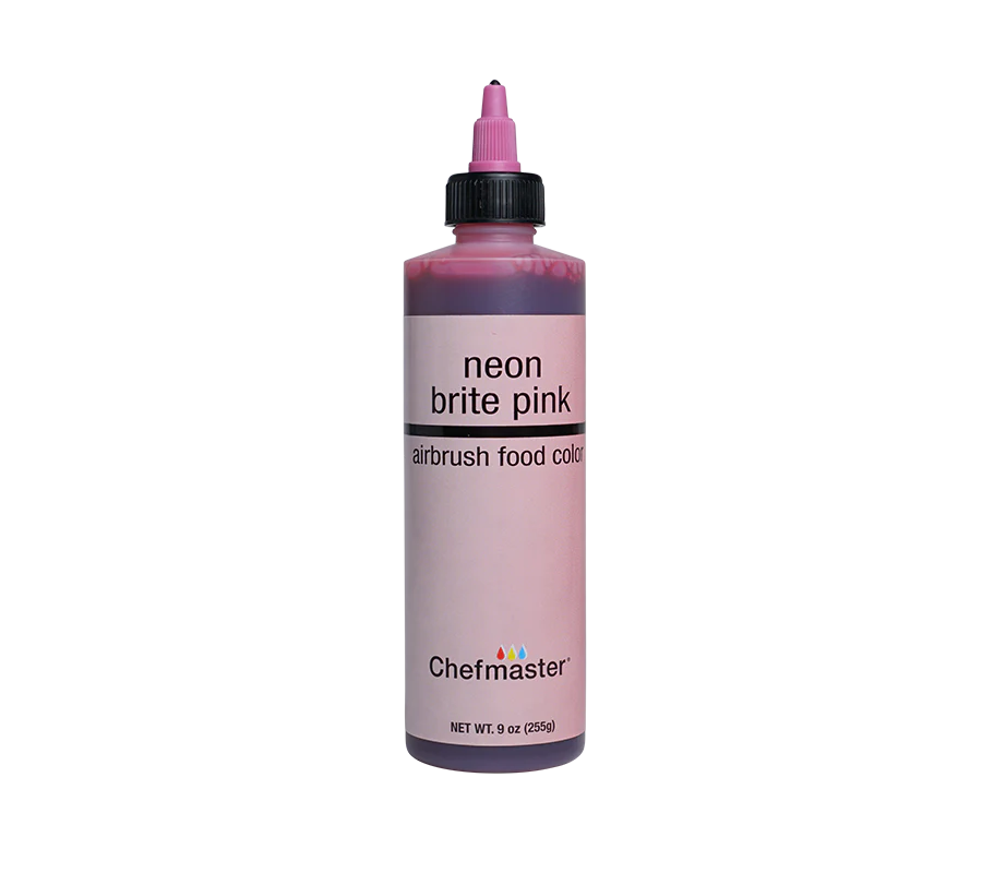 Chefmaster Neon Brite Pink Airbrush Food Coloring (# 3391) 9.0 OZ