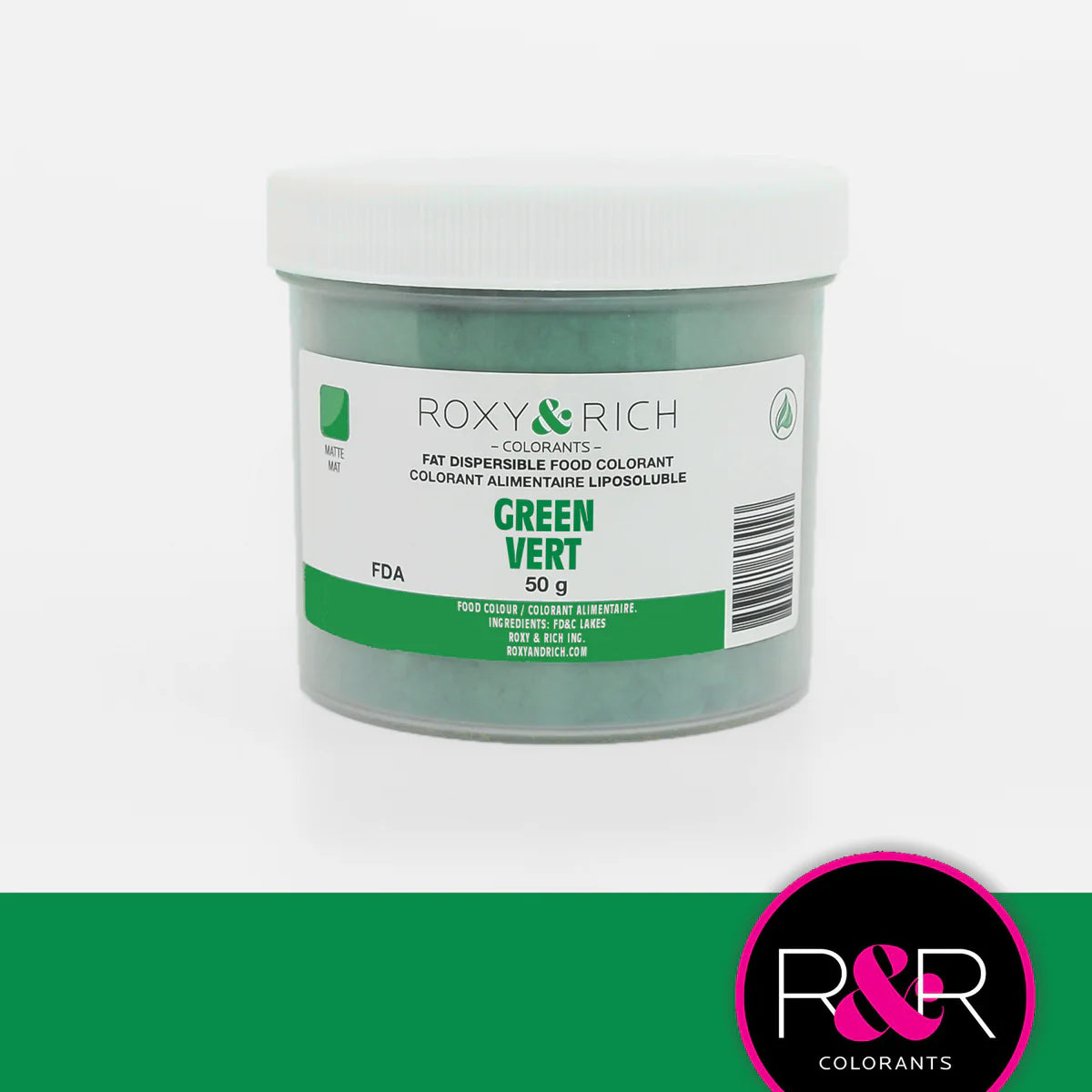 Roxy & Rich Fat Dispersible Dust Green (# P50-B07) - 50 G - Papagino Foods Inc.