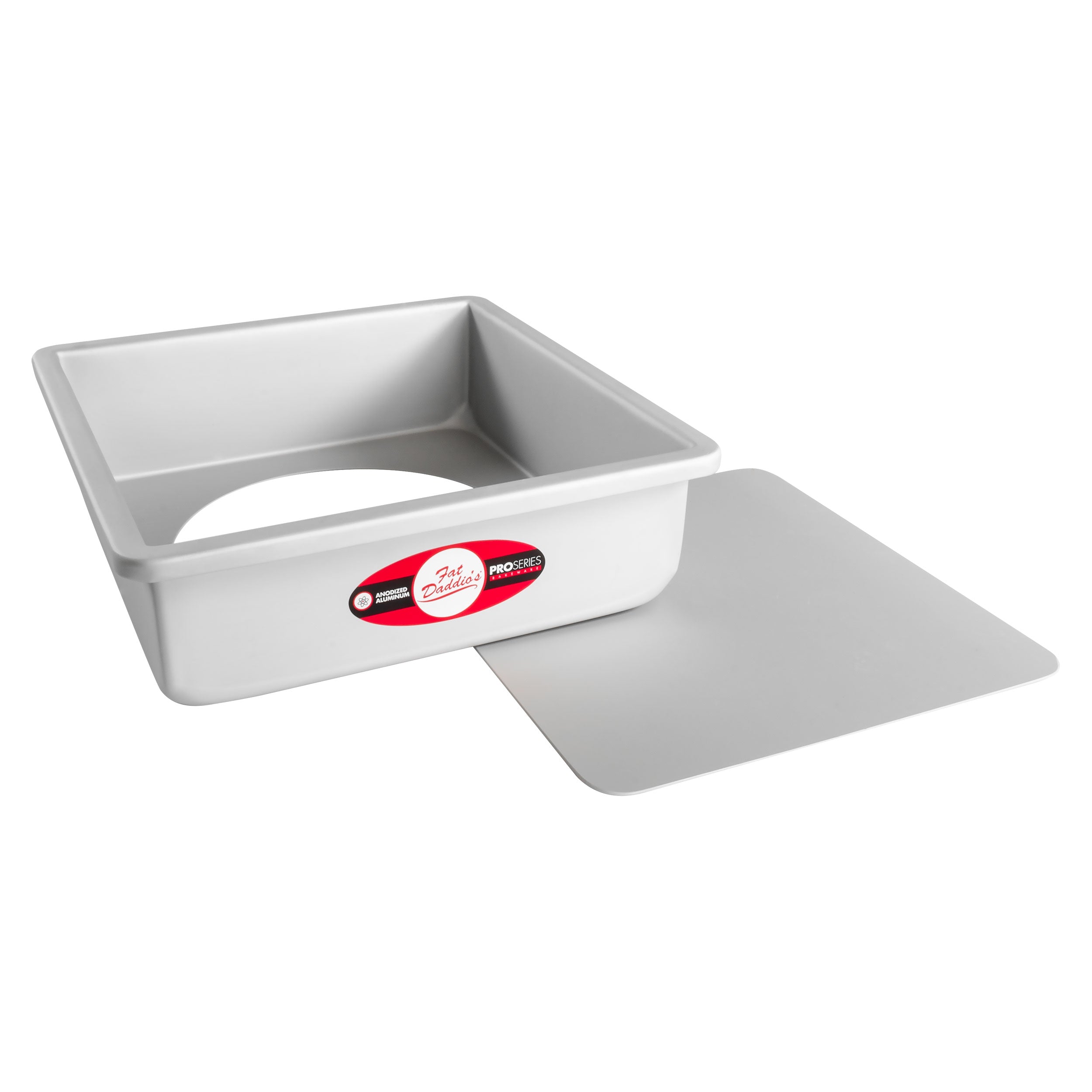 Fat Daddio, Anodized Aluminum, Square Pan Removable Bottom, 9 in x 9 in x 3 in (PSQCC-993) - Papagino Foods Inc.