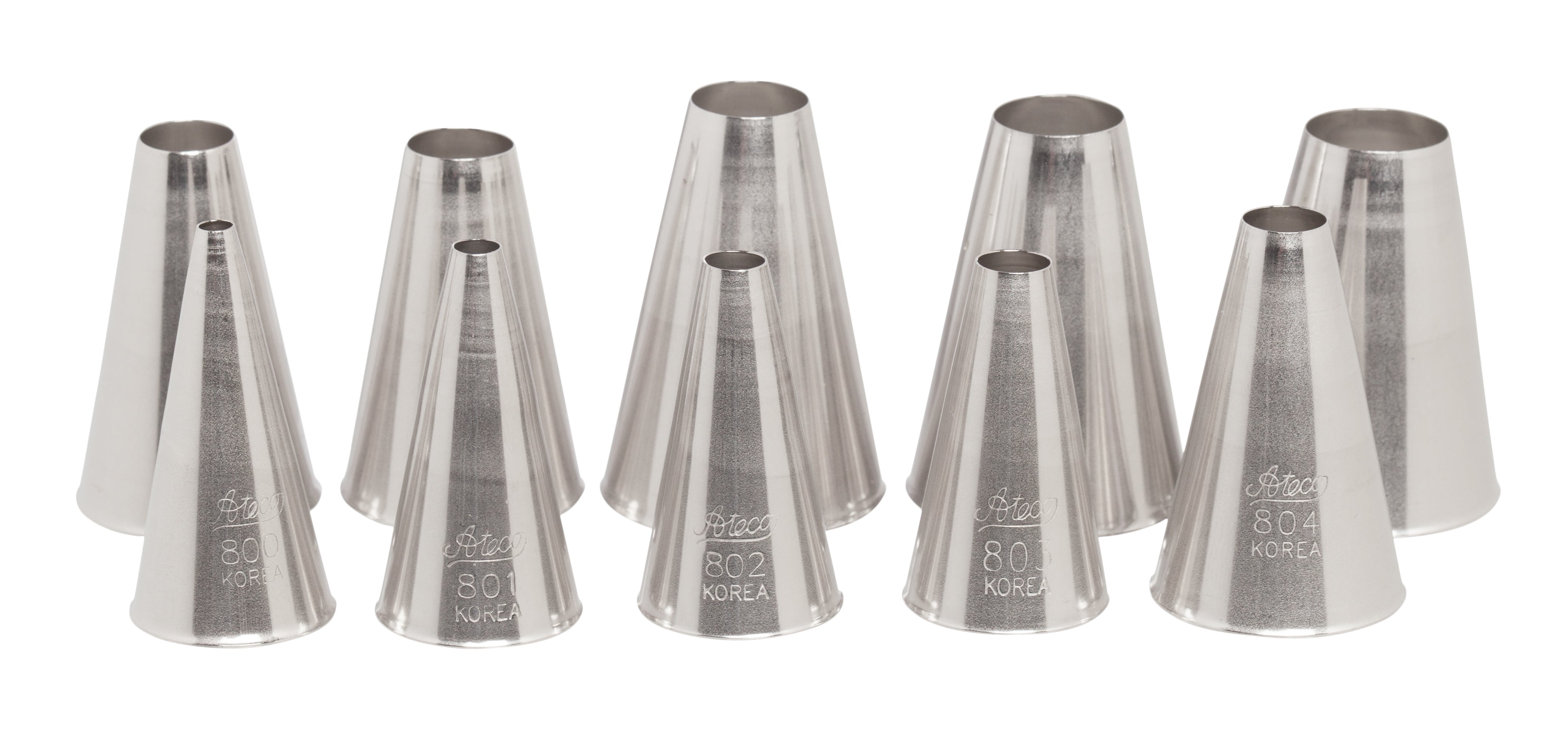 Ateco Plain Pastry Tube Set of 10 #810 - Papagino Foods Inc.