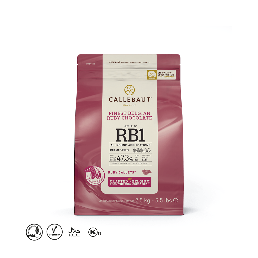 Callebaut Ruby Couverture 2.5 kg **BBD March 2026** **Pickup Only OR Shipping At Your Own Risk** - Papagino Foods Inc.
