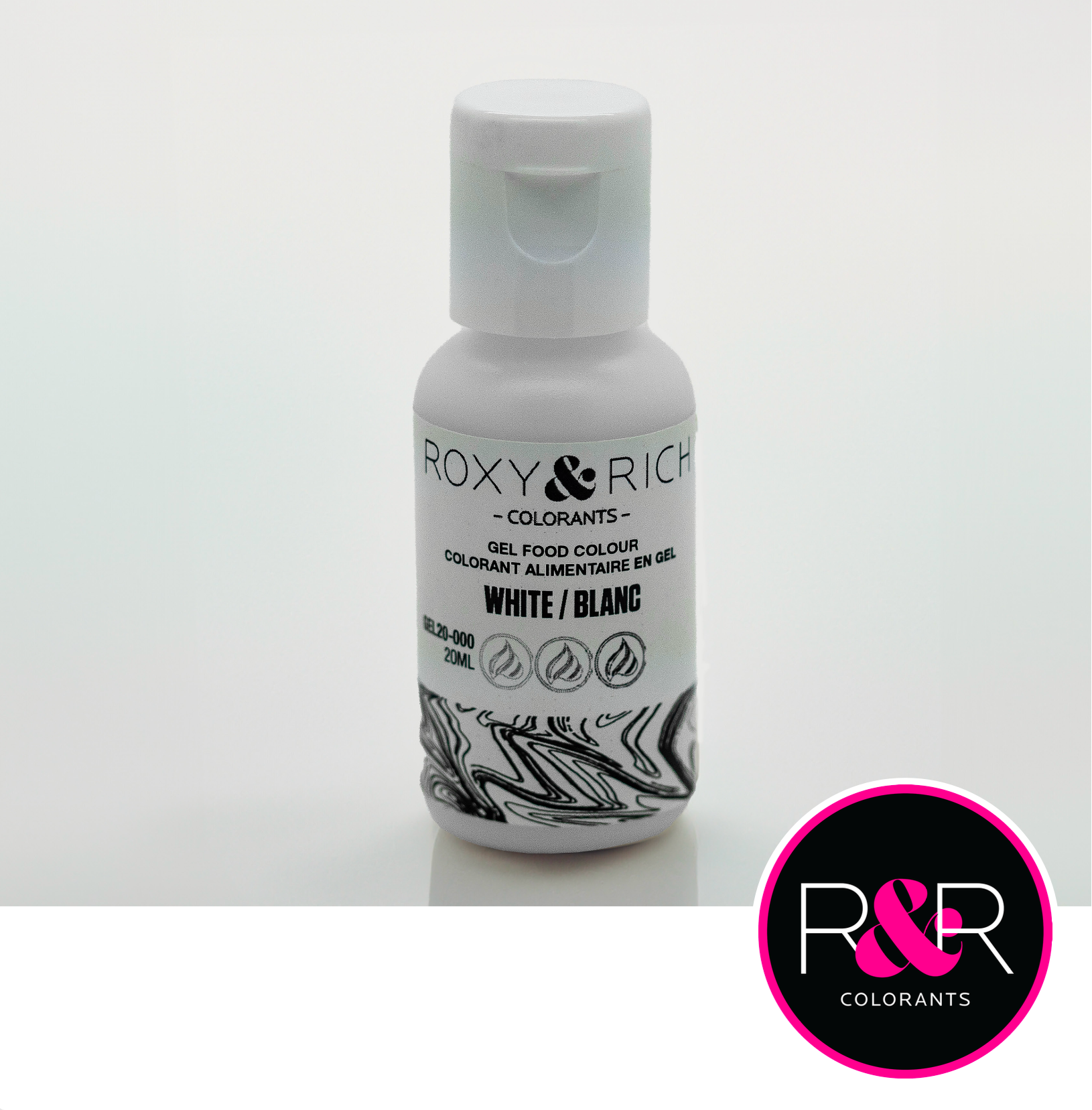 Roxy & Rich Coloring Gel - White (20ml) GEL20-000 - Papagino Foods Inc.