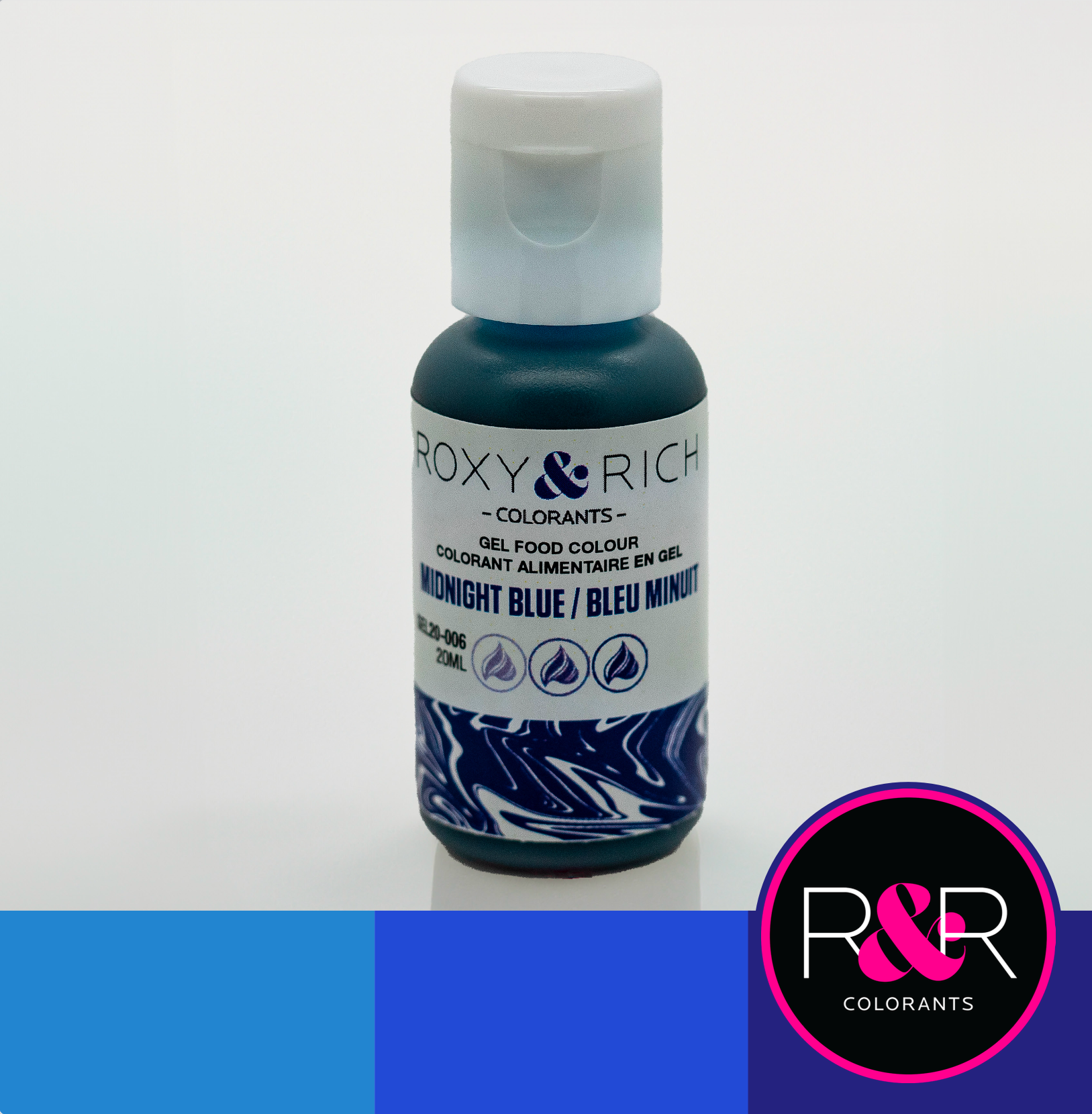 Roxy & Rich Coloring Gel - Midnight Blue (20ml) GEL20-006 - Papagino Foods Inc.