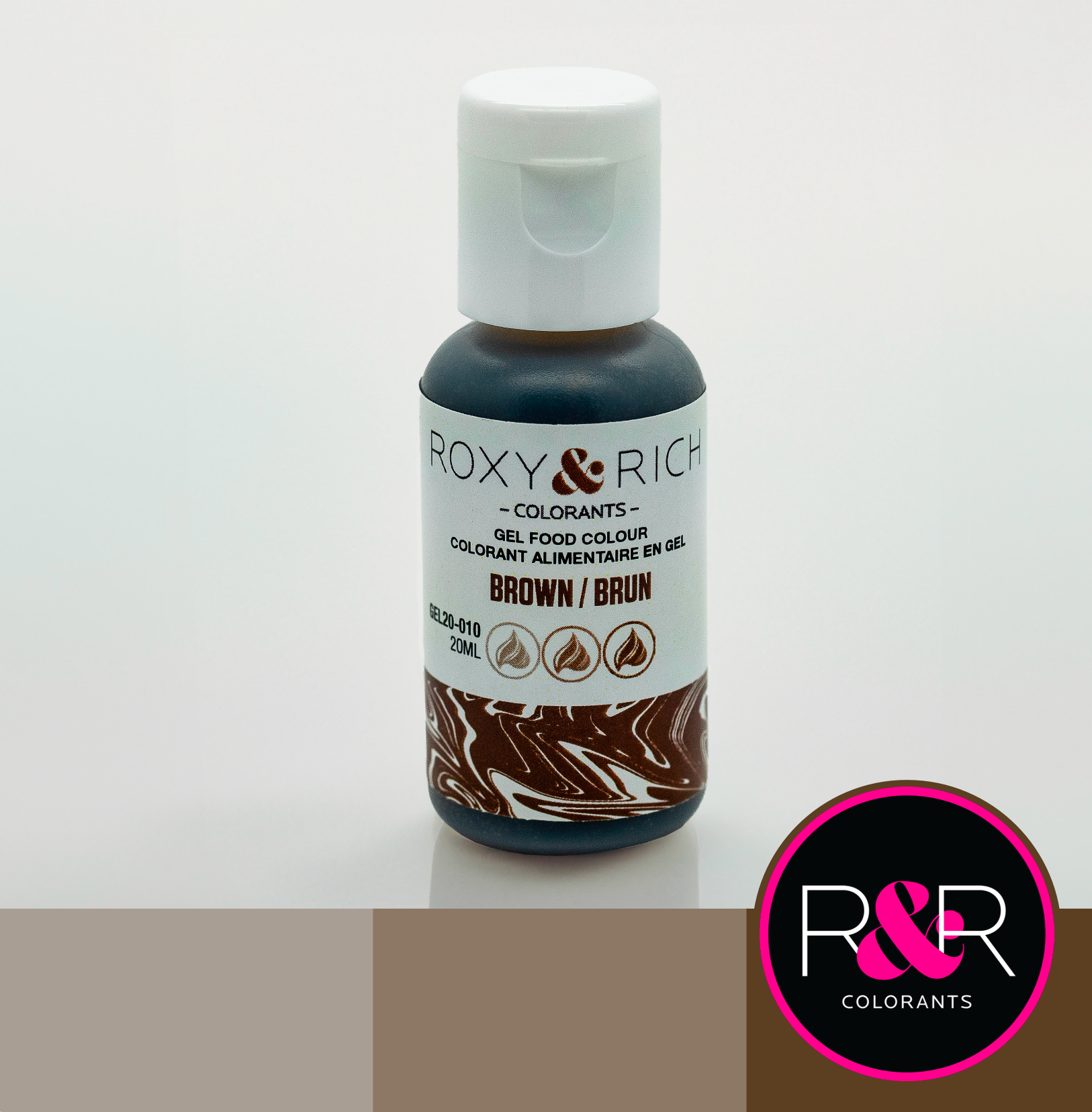 Roxy & Rich Coloring Gel - Brown (20ml) GEL20-010 - Papagino Foods Inc.