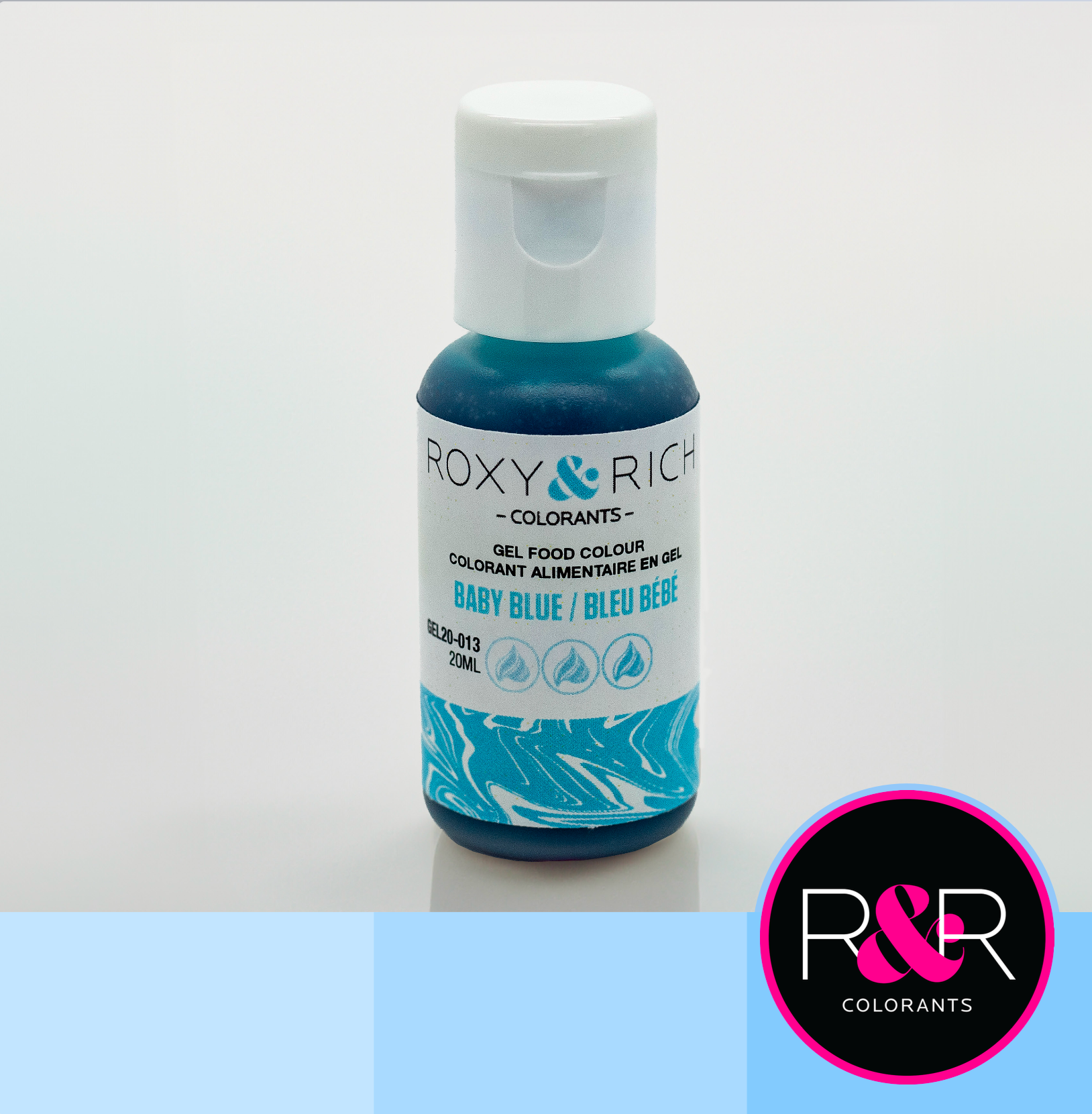 Roxy & Rich Coloring Gel - Baby Blue (20ml) GEL20-013 - Papagino Foods Inc.