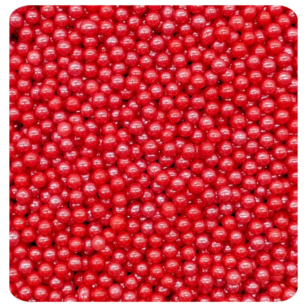 4MM Red Sugar Pearl 100g (3.5 oz) Sprinkles d'Art - Papagino Foods Inc.