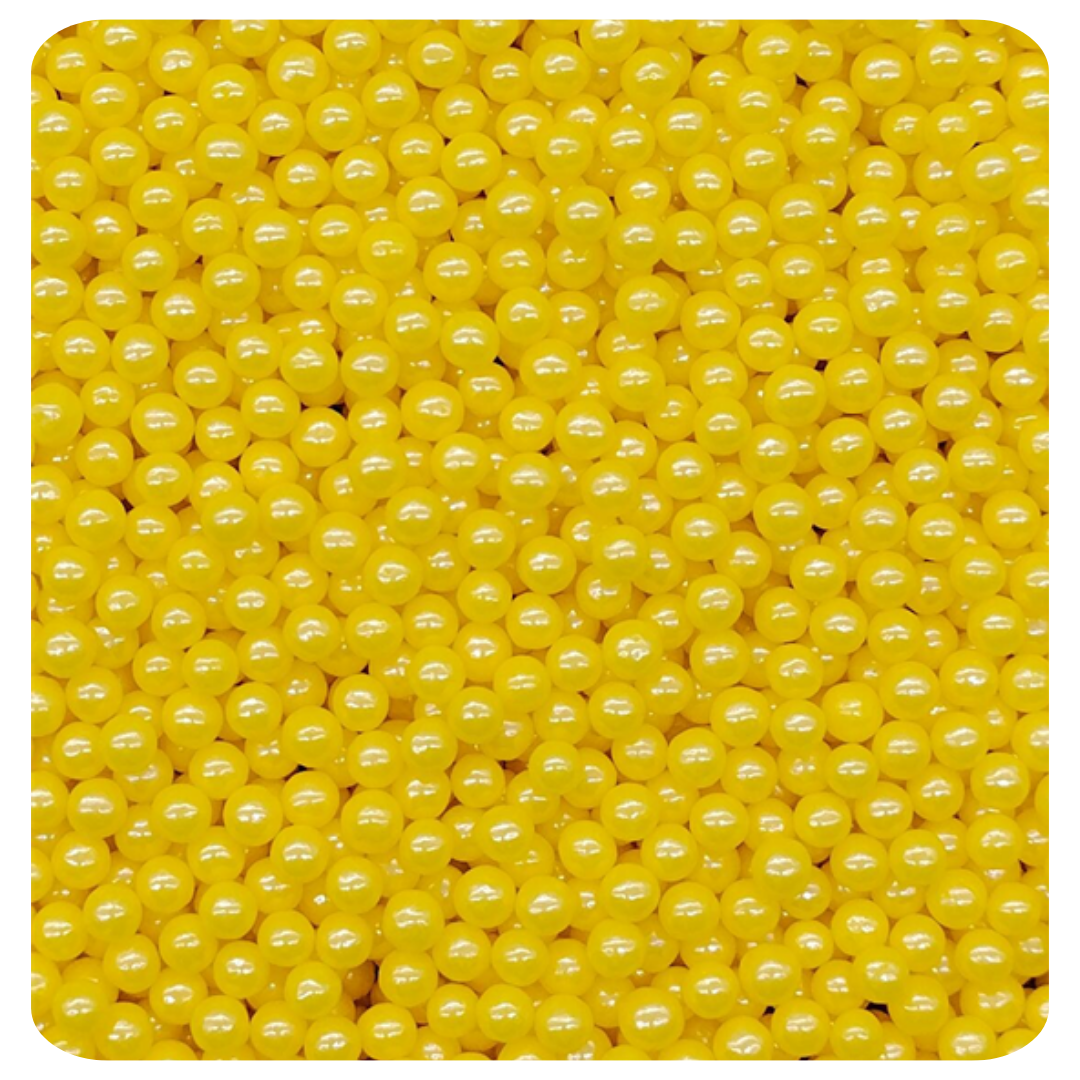 4MM Yellow Sugar Pearl 100g (3.5 oz) Sprinkles d'Art - Papagino Foods Inc.