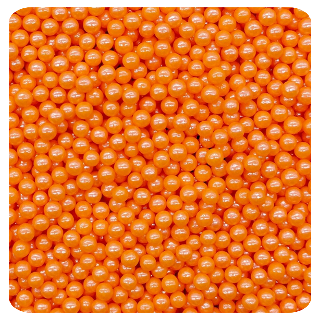 4MM Orange Sugar Pearl 100g (3.5 oz) Sprinkles d'Art - Papagino Foods Inc.