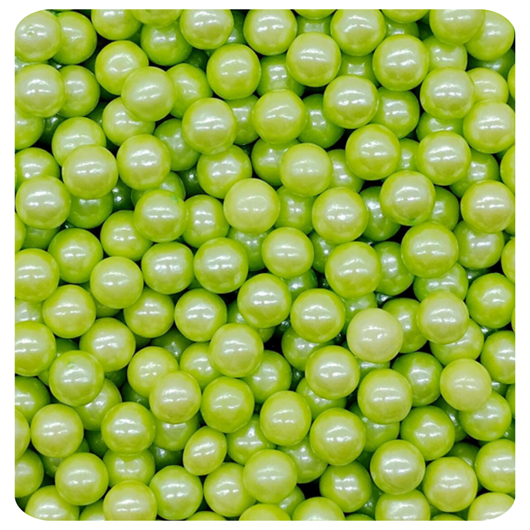 7MM Lime Green Sugar Pearl 100g (3.5 oz) Sprinkles d'Art - Papagino Foods Inc.
