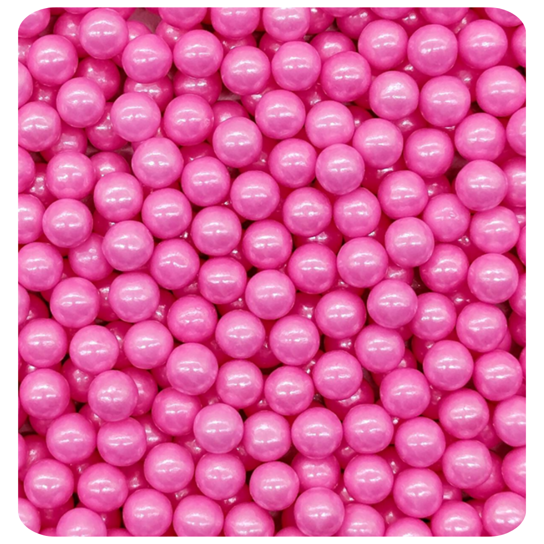 7MM Bright Pink Sugar Pearl 100g (3.5 oz) Sprinkles d'Art - Papagino Foods Inc.