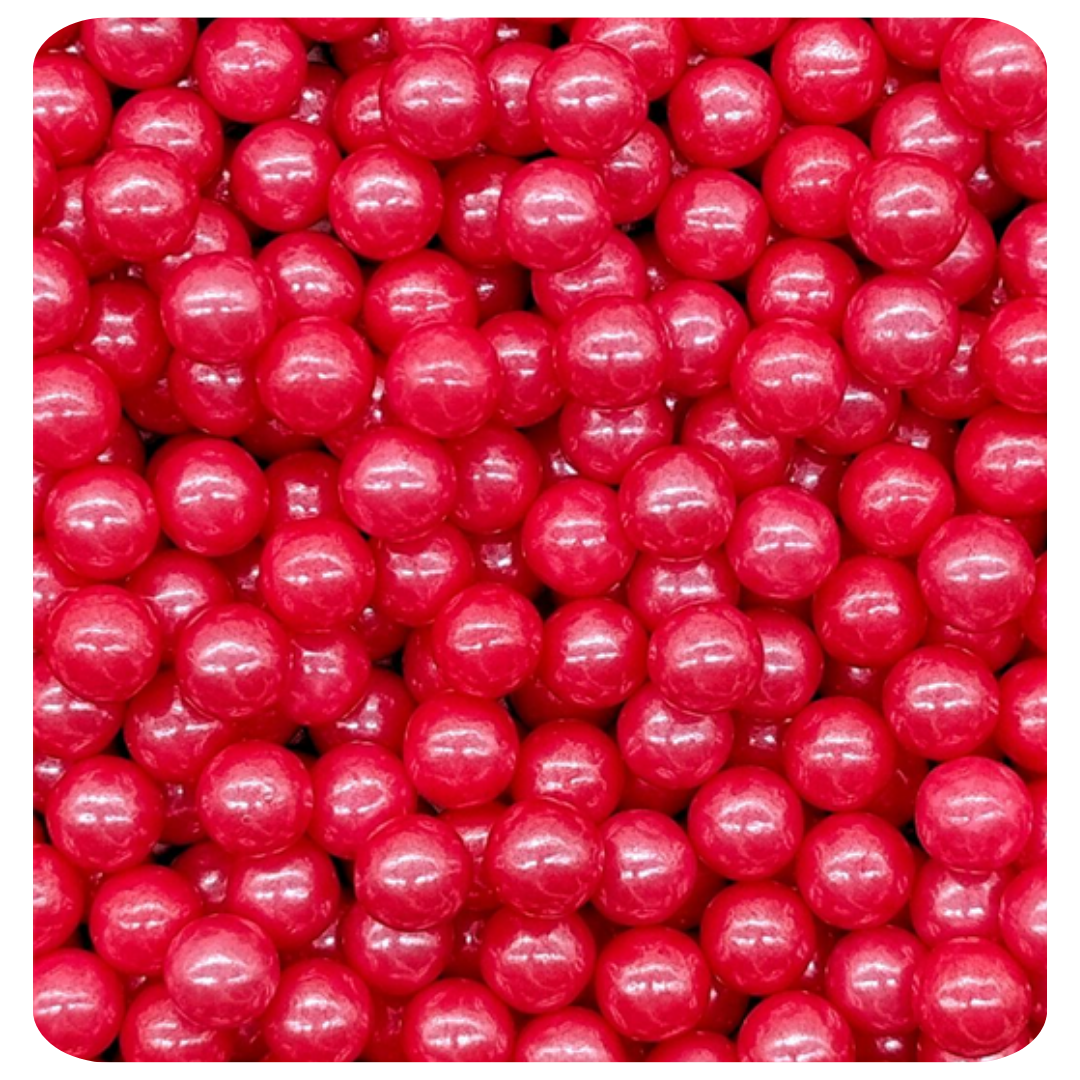 7MM Red Sugar Pearl 100g (3.5 oz) Sprinkles d'Art - Papagino Foods Inc.