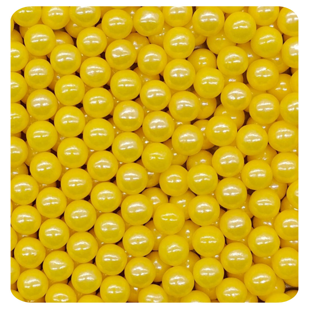 7MM Yellow Sugar Pearl 100g (3.5 oz) Sprinkles d'Art - Papagino Foods Inc.