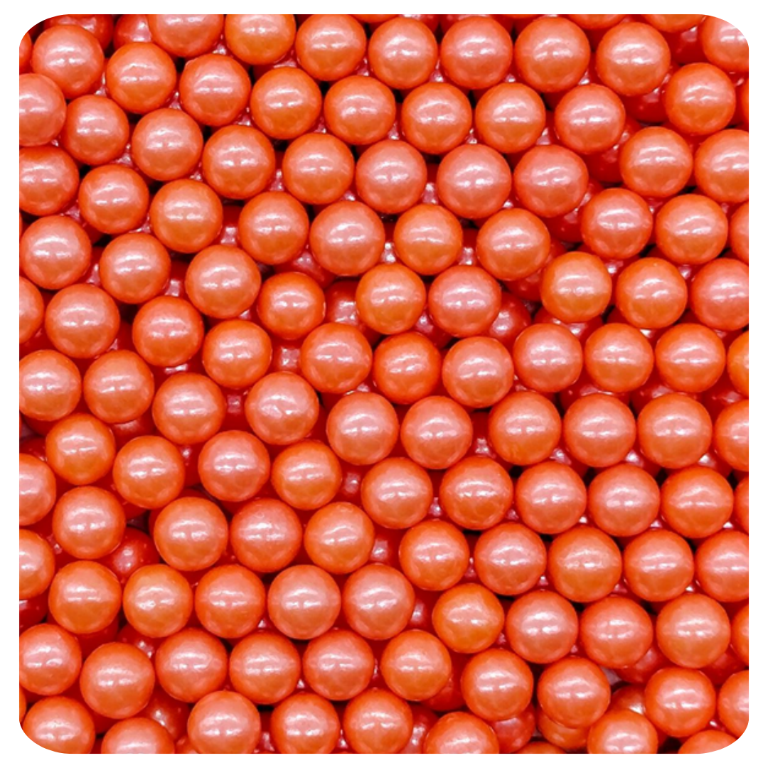 7MM Orange Sugar Pearl 100g (3.5 oz) Sprinkles d'Art - Papagino Foods Inc.