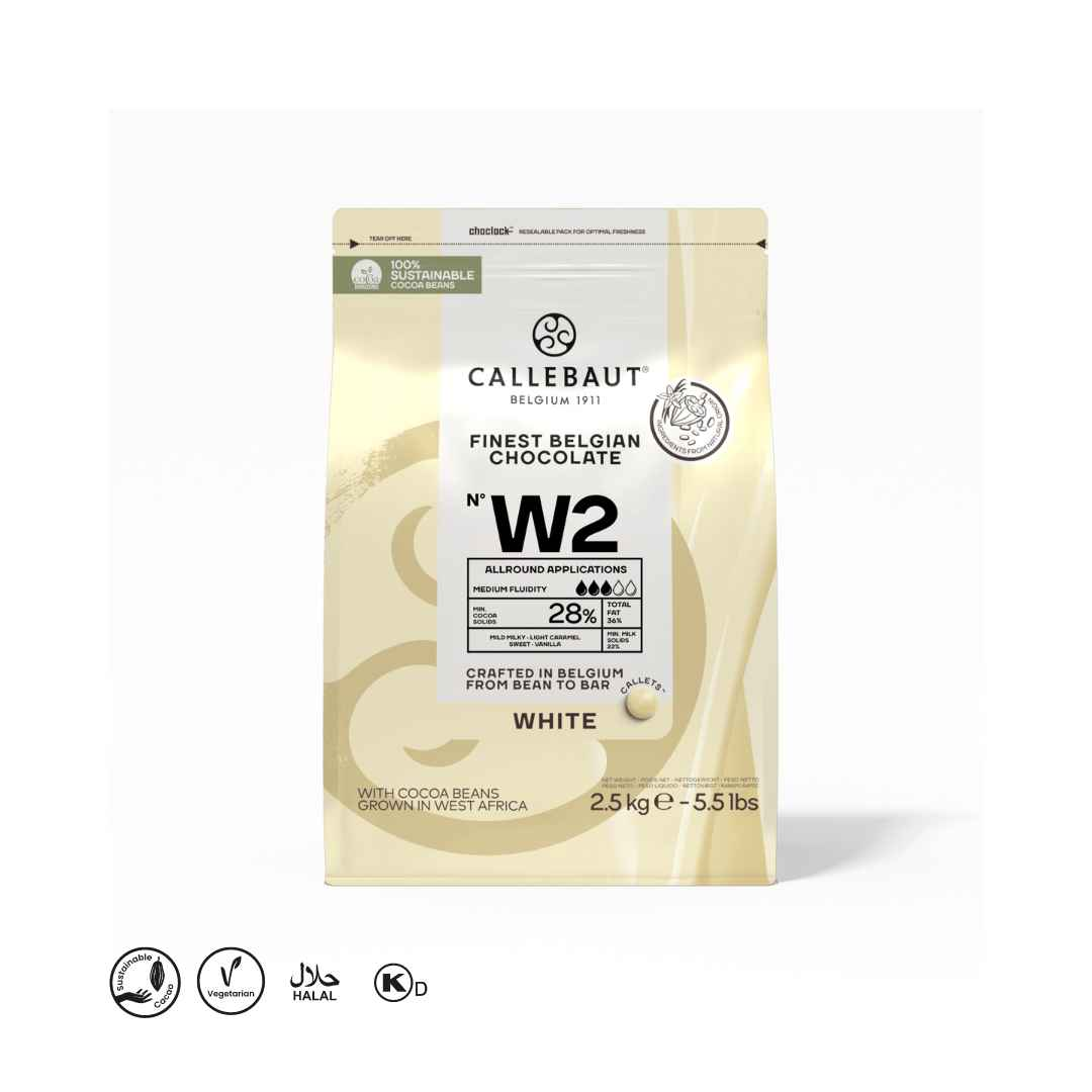Callebaut Finest Belgian White Chocolate W2 2.5 kg BBD May 2026