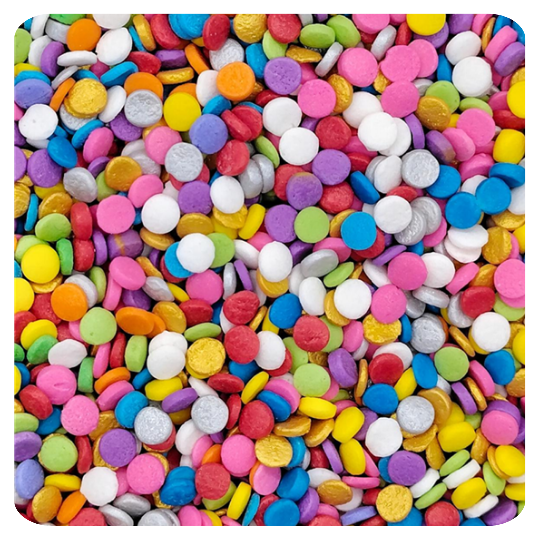 Rainbow Confetti Cut Dough 100g (3.5 oz) Sprinkles d'Art - Papagino Foods Inc.