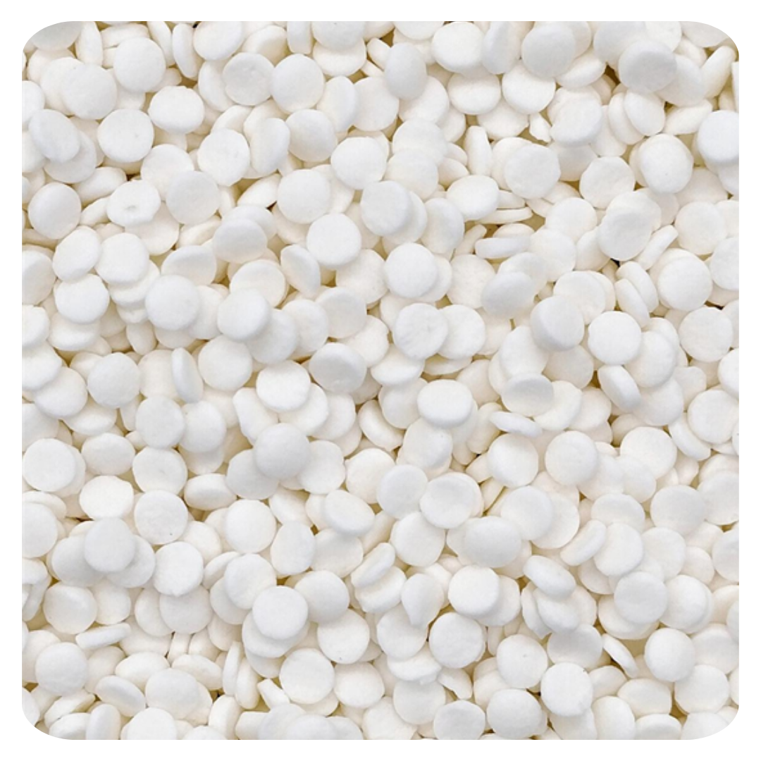 White Confetti Cut Dough 100g (3.5 oz) Sprinkles d'Art - Papagino Foods Inc.