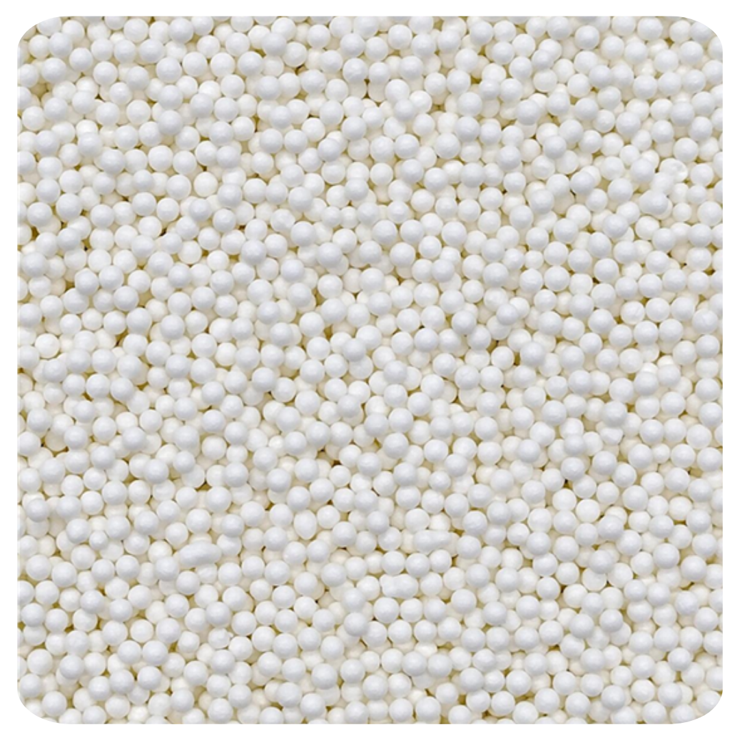 White Non Pareil 100g (3.5 oz) Sprinkles d'Art - Papagino Foods Inc.