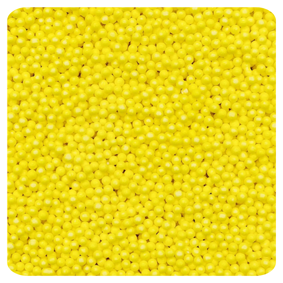 Yellow Non Pareil 100g (3.5 oz) Sprinkles d'Art - Papagino Foods Inc.