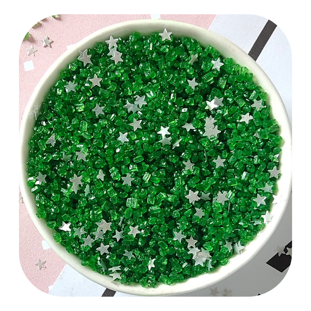 Green Glister Sugar 100g (3.5 oz) Sprinkles d'Art - Papagino Foods Inc.
