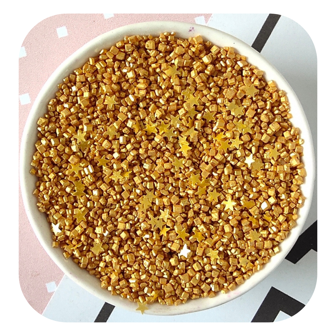 Gold Glister Sugar 100g (3.5 oz) Sprinkles d'Art - Papagino Foods Inc.