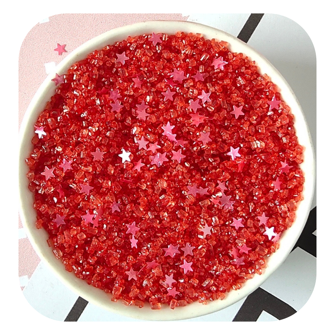 Red Glister Sugar 100g (3.5 oz) Sprinkles d'Art - Papagino Foods Inc.