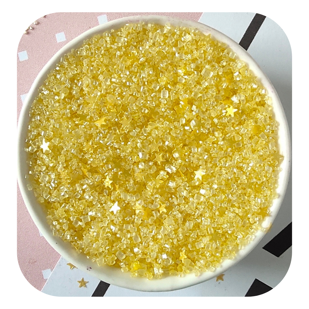 Yellow Glister Sugar 100g (3.5 oz) Sprinkles d'Art - Papagino Foods Inc.