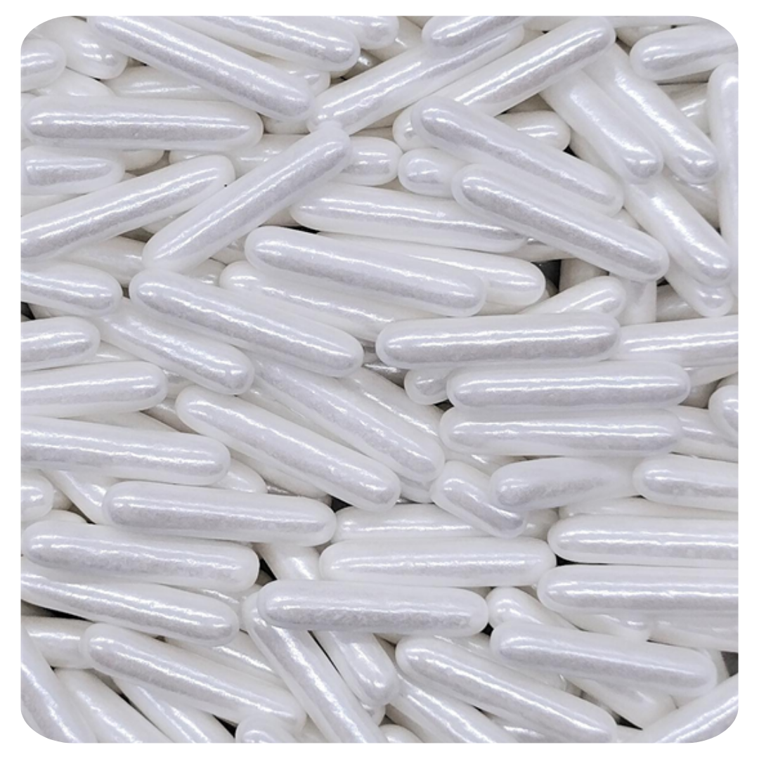 White Rods 100g (3.5 oz) Sprinkles d'Art - Papagino Foods Inc.