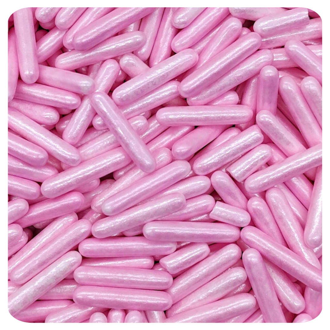 Pink Rods 100g (3.5 oz) Sprinkles d'Art - Papagino Foods Inc.